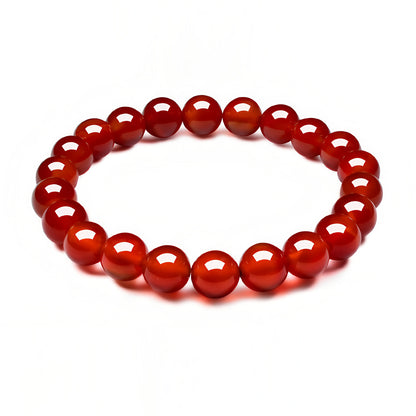 Natural jade wealth red jade beaded bracelet