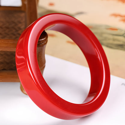 Versatile and elegant red square jade bangle bracelet