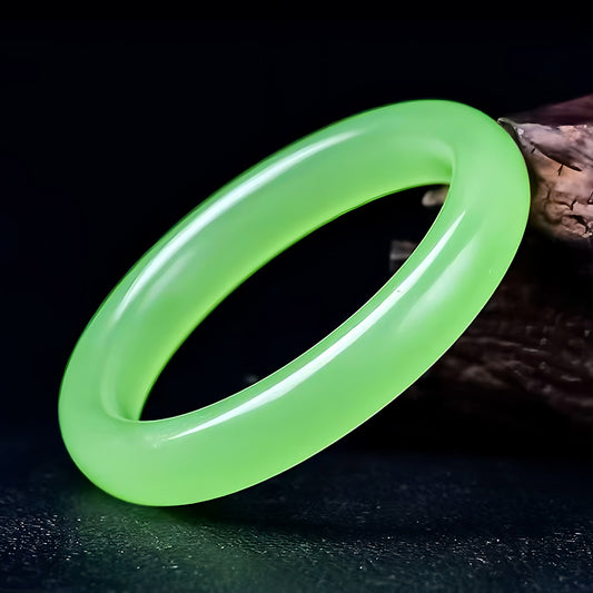 Natural Jade Bracelet Vibrant Lucky Apple Green Jade Bracelet