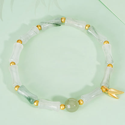 Natural Tianshan Green Bamboo Jade Bracelet