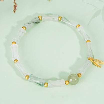 Natural Tianshan Green Bamboo Jade Bracelet