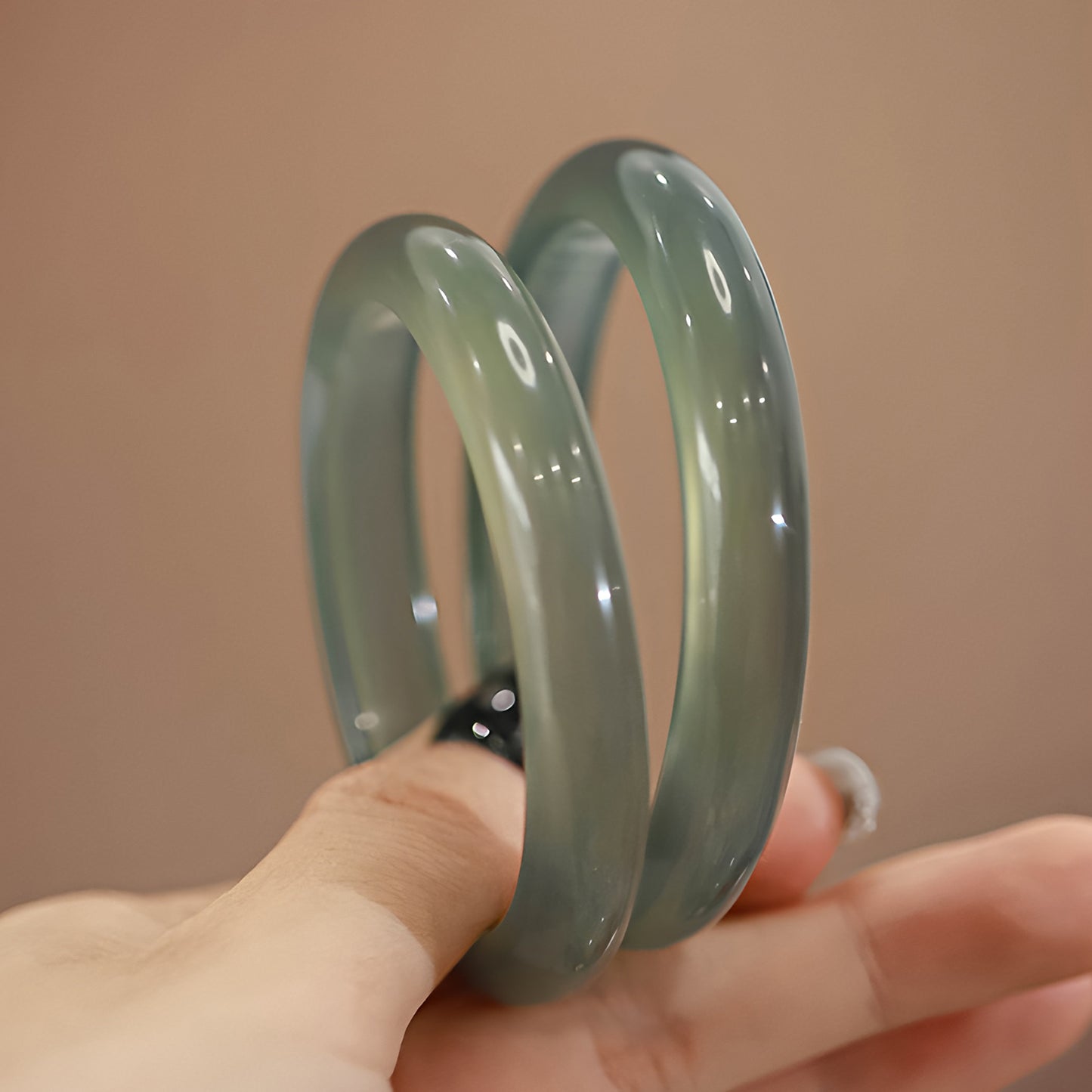 Natural Jade Vibrant Dark Blue Jade Bracelet