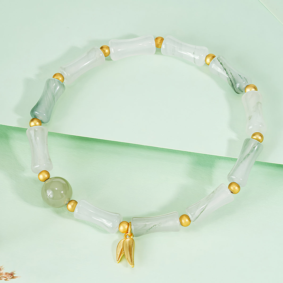 Natural Tianshan Green Bamboo Jade Bracelet