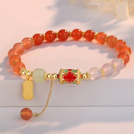 Gradient Agate Ankang Jade Bracelet（Bead width 6mm）