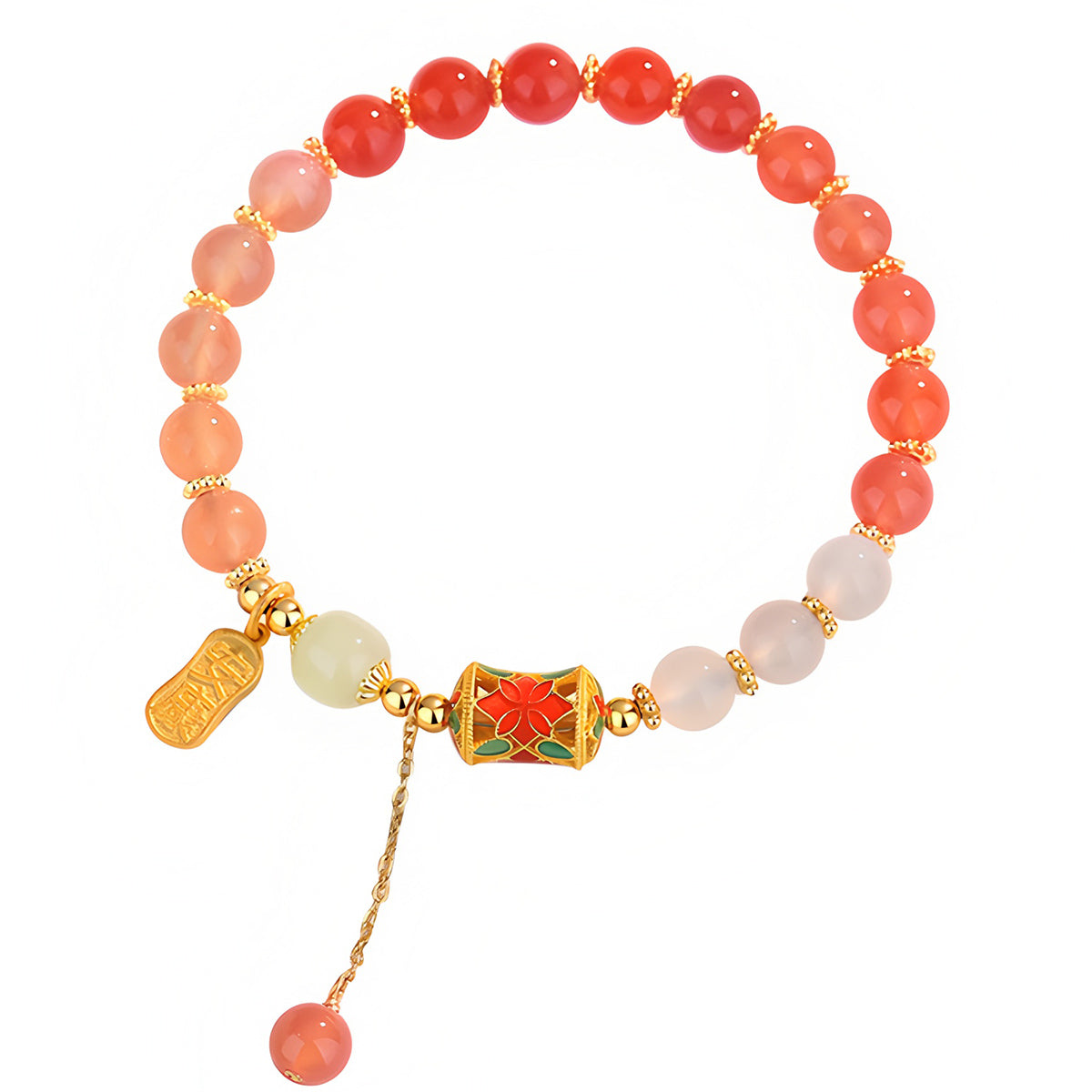 Gradient Agate Ankang Jade Bracelet（Bead width 6mm）