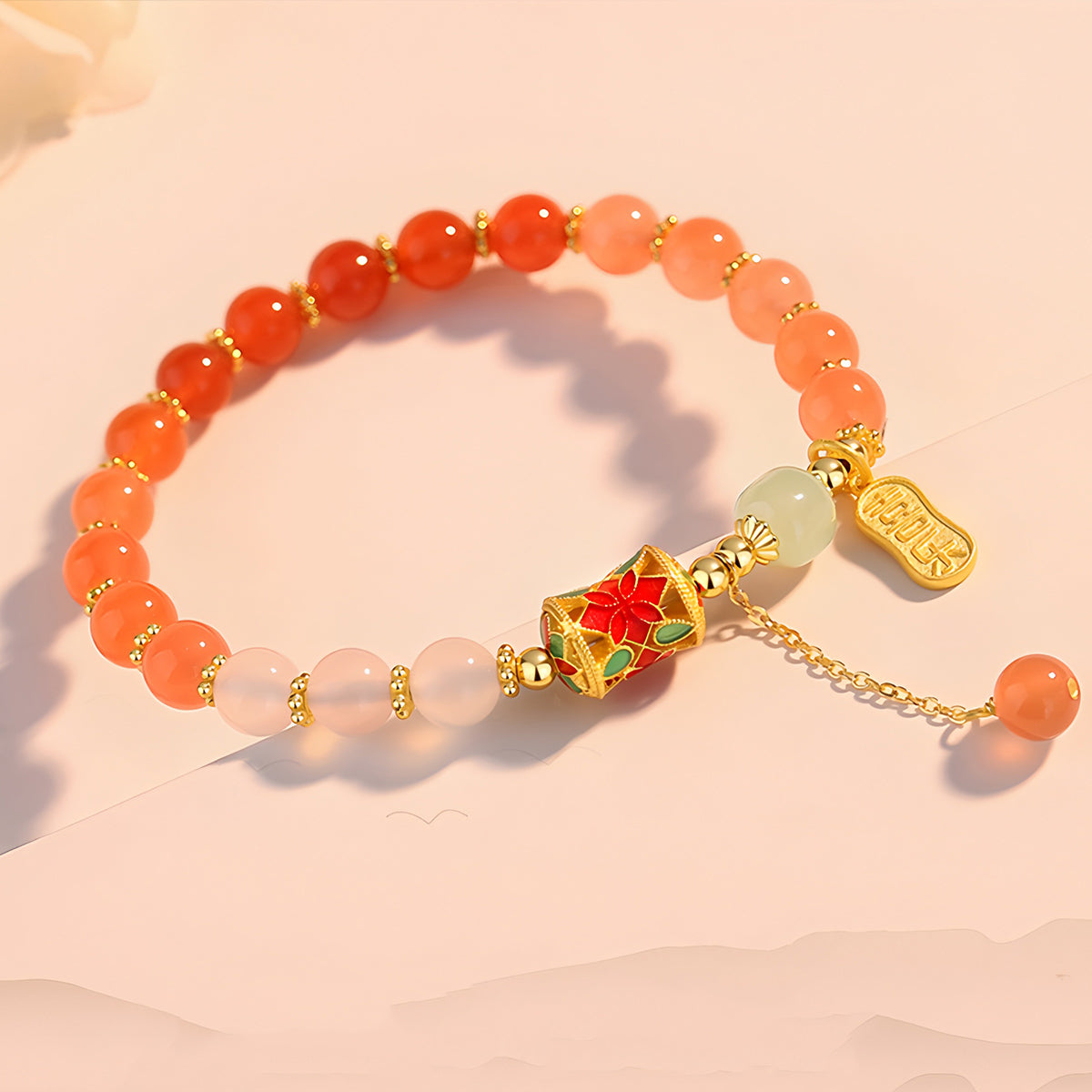 Gradient Agate Ankang Jade Bracelet（Bead width 6mm）