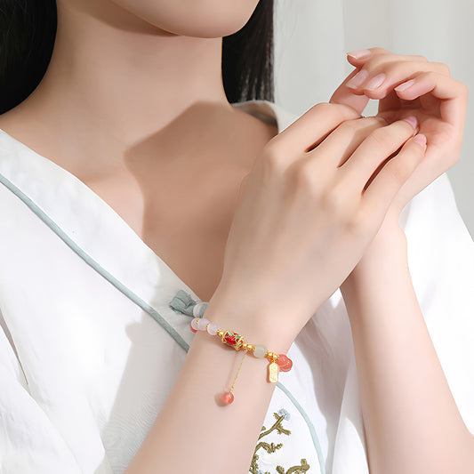 Gradient Agate Ankang Jade Bracelet（Bead width 6mm）