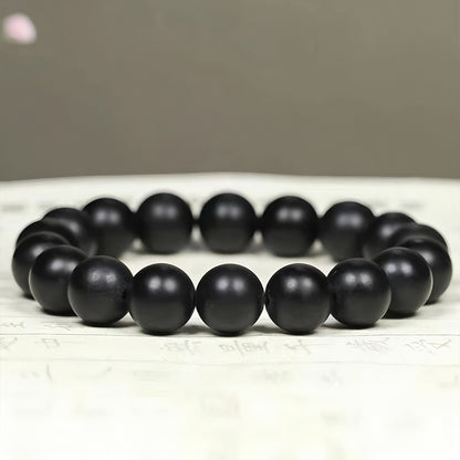 Natural Hetian Jade Black Jade Beaded Bracelet