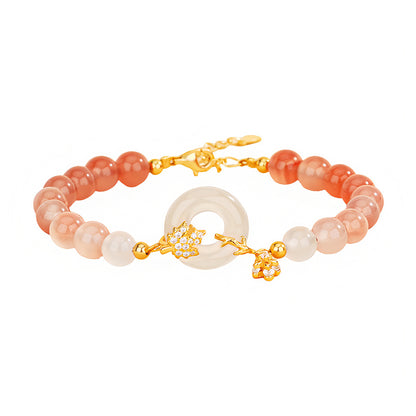 S925 silver new Chinese style gradient jade bracelet（Bead width 6mm）