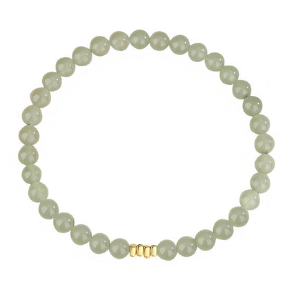 Natural Hetian Jade Broken Gold Classic Jade Bead Bracelet（Bead width 5mm）