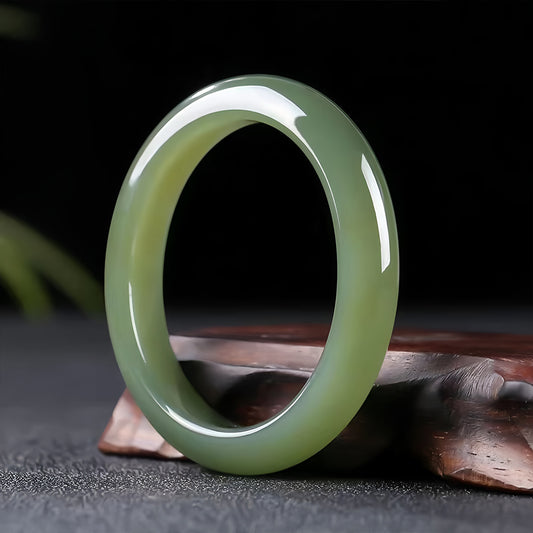 Natural Jade Bracelet  Hetian Jade Dark Green Bracelet