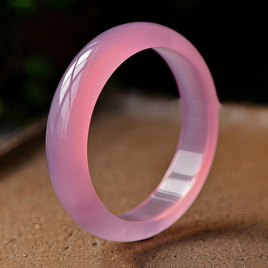 Natural Nephrite Icy Pink Jade Bracelet