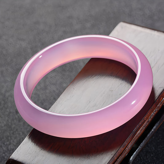 Natural Nephrite Icy Pink Jade Bracelet