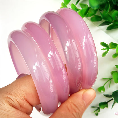 Natural Nephrite Icy Pink Jade Bracelet