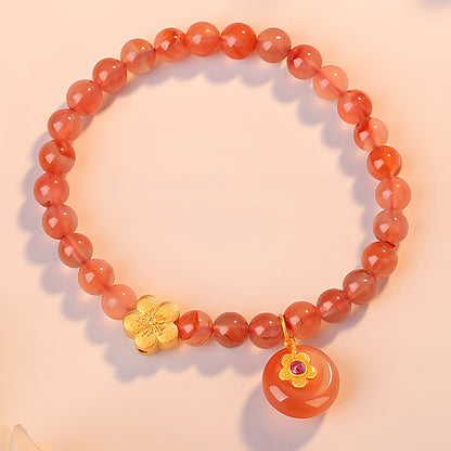 Natural Agate Jade Peach Blossom Red Jade Bracelet