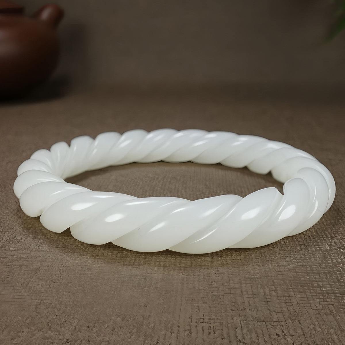 Classical Wrap Design White Jade Bracelet