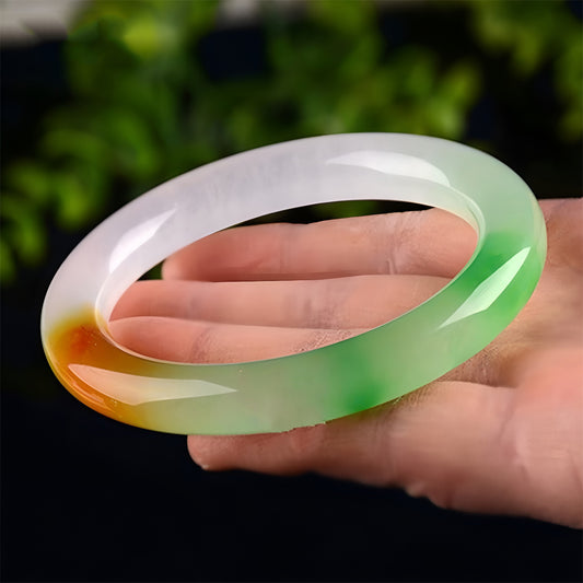 Authentic natural colorful jade bracelet