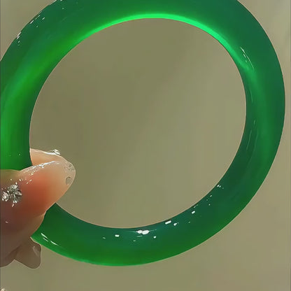 Natural Chalcedony Green Jade Bangles