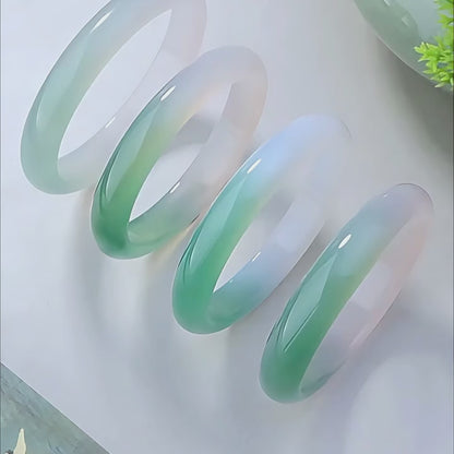 Natural jade half mountain half water bracelet