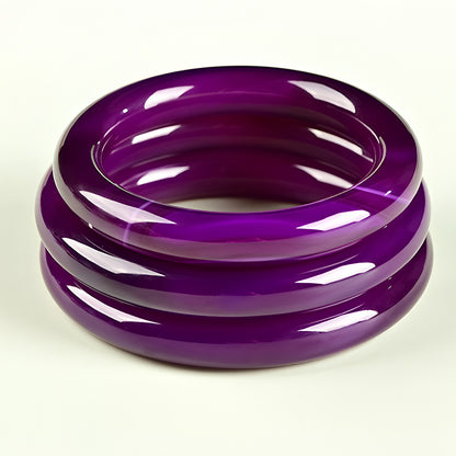 Natural patterned purple jade bracelet