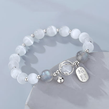 925 silver women's blessing bracelet（Bead width 8mm）